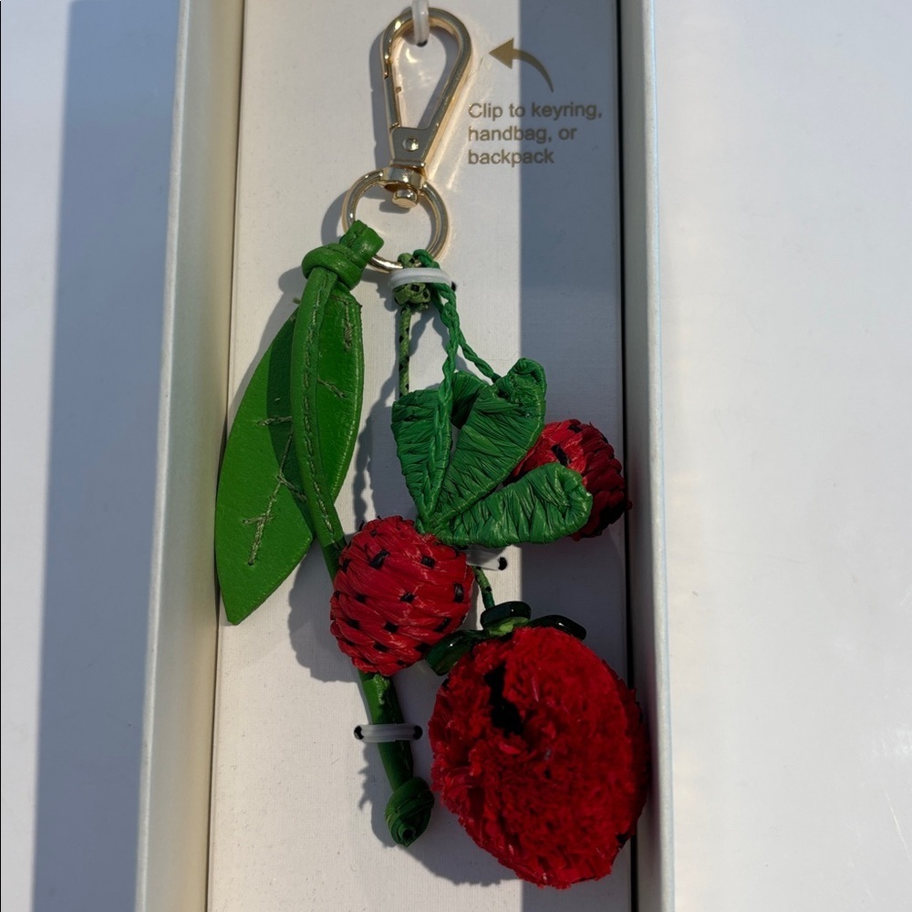 Haute Hippie strawberry straw handmade   Bag Charm/key chain BNIB - Picture 2 of 9
